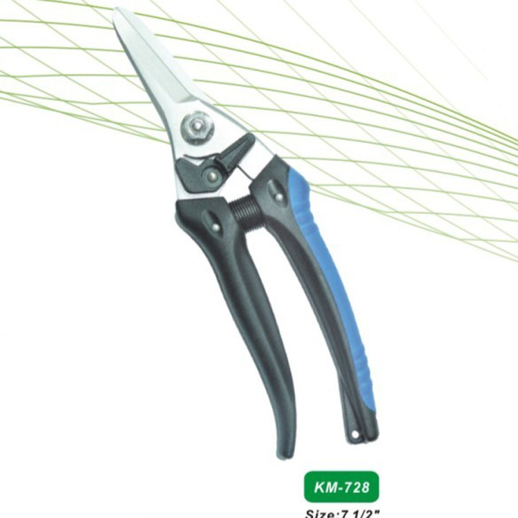 不锈钢3CR13多功能花园艺剪刀手柄PP+TPR修枝剪草 花园剪 摘果剪