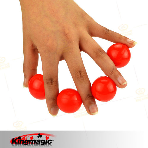 G0525 One ball turns four (red) kingmagic magic props manufacturer wholesale high quality rubber balls