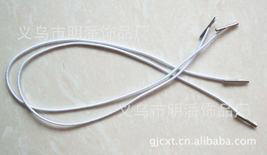 供应穿孔绳 帽子弹力绳 卡扣铁头绳 包装松紧绳扣