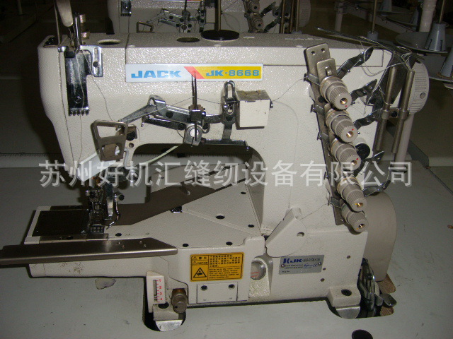 杰克缝纫机 九成新杰克JK-8668三针五线小方头绷缝机