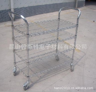 防静电镀铬线网手推车 不锈钢手推车 工具车 料盘车 物料车乌龟车