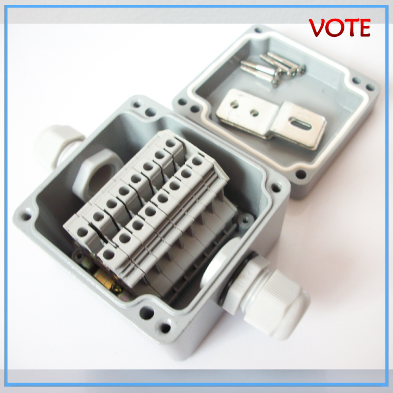 80*76*60mm金属接线盒 金属按钮盒 铸铝端子防水盒一进一出