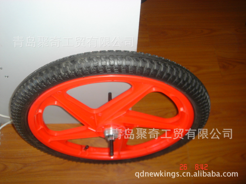 厂家批发20x1.75PU自行车轮子 轮辐 轮毂 冰激凌车 快餐车轮子