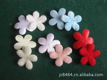 彩色丝绒五瓣雪花 毛绒布小花朵 DIY手工饰品配件 2CM