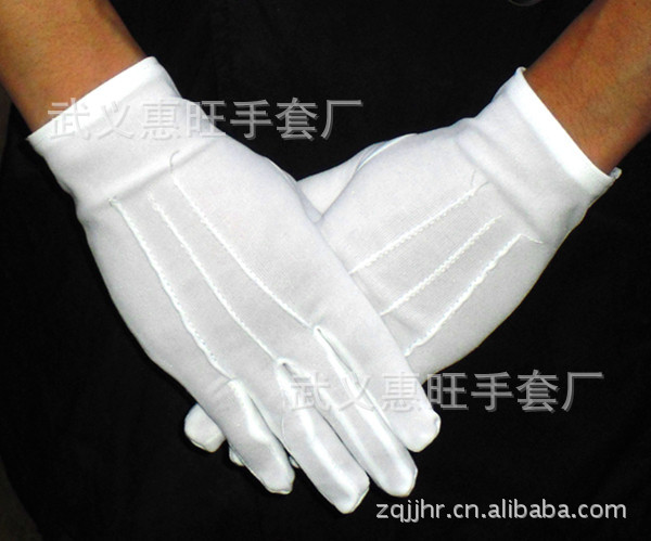 Guantes blancos tres costillas poliéster algodón etiqueta conductor conducción fitness reloj rendimiento belleza inspección de seguridad revisión guantes delgados