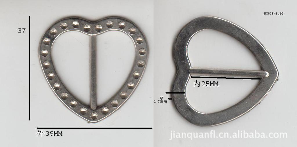 锌合金心形日字扣／内径25MM