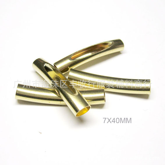 手工定珠用的四方直金色铜管 扁管 正方形金属管