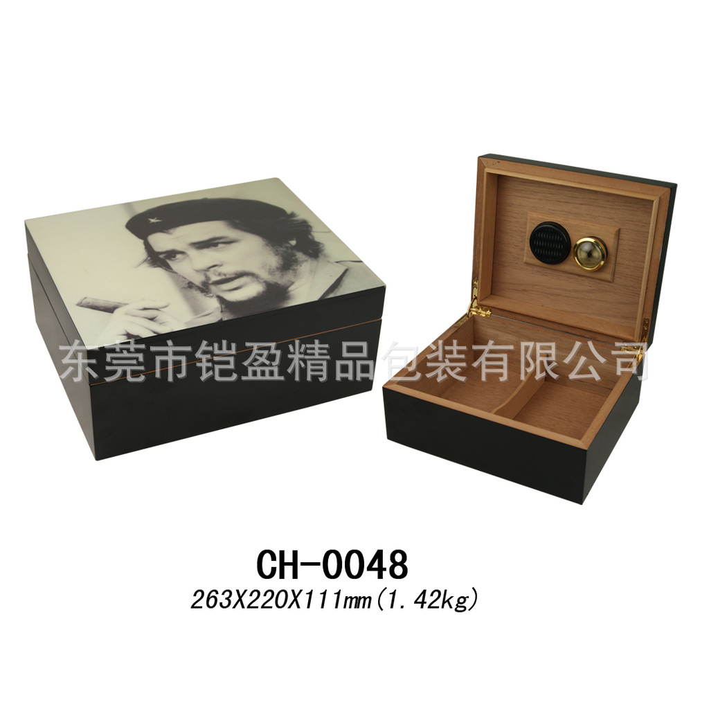 厂家直供黑色25支装哑光木制雪茄保湿盒CH-0048[10个起订]