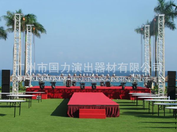 厂家直供铝合金灯架舞台酒吧专用圆形铝架手A字架音响架拼装舞台