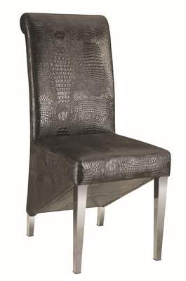 定制不锈钢家具/不锈钢餐椅/不锈钢椅子/鳄鱼皮餐椅|ms