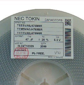 TEESVA0J476M8R 47uF 6.3V 20% NEC 2K 原装现货电容