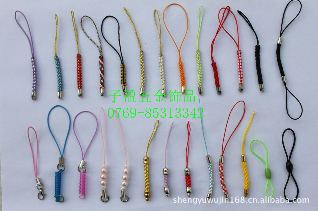廠家生産銷售各種手機挂件、手機鏈、手機吊飾、手機繩、繩子