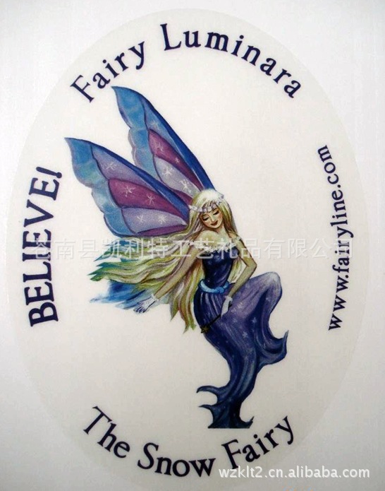 供应透明pvc静电膜贴纸，静电膜不干胶贴纸，精灵系列图案贴纸