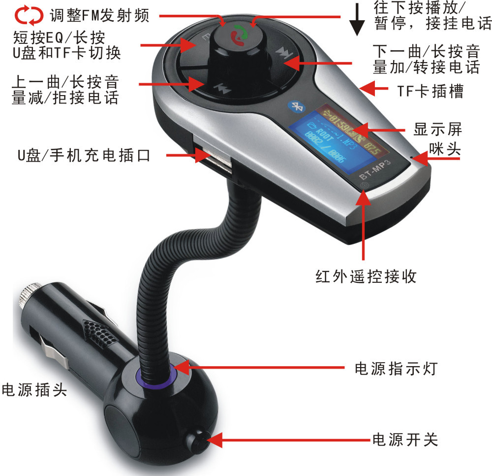 特别推荐 供应bluetooth Car Kit车载mp3蓝牙免提 支持2adp 阿里巴巴