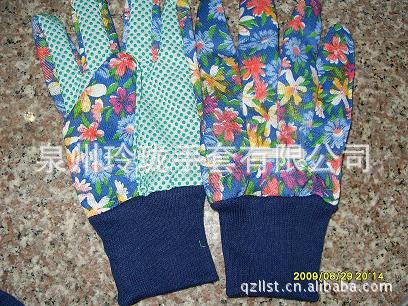 生产销售LL04花色点珠防滑防割花园用手套 浸胶点珠手套