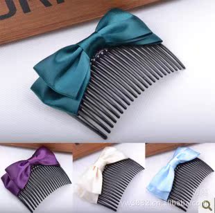 direct deal South Korean version of the double-deck Ribbon bow Combs Insert comb Hair fork Bangs Hair Hairdressing