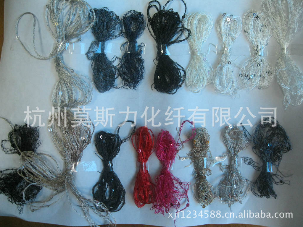 长期现货供应：亮片外径3MM，片距为45MM的彩色珠片纱