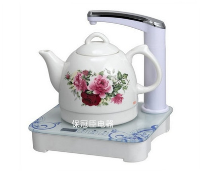红玫瑰陶瓷电热水壶,正品陶瓷烧水壶,陶瓷电茶壶,1.0升|ru