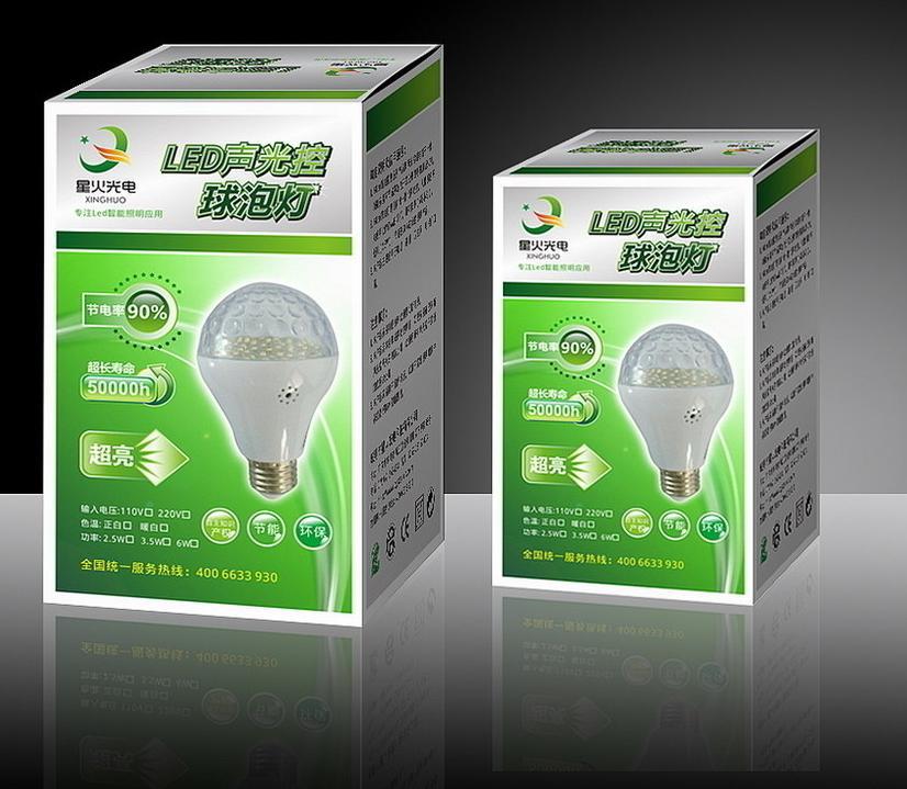 生产企业大量优惠订做印刷图案led球泡灯包装彩盒