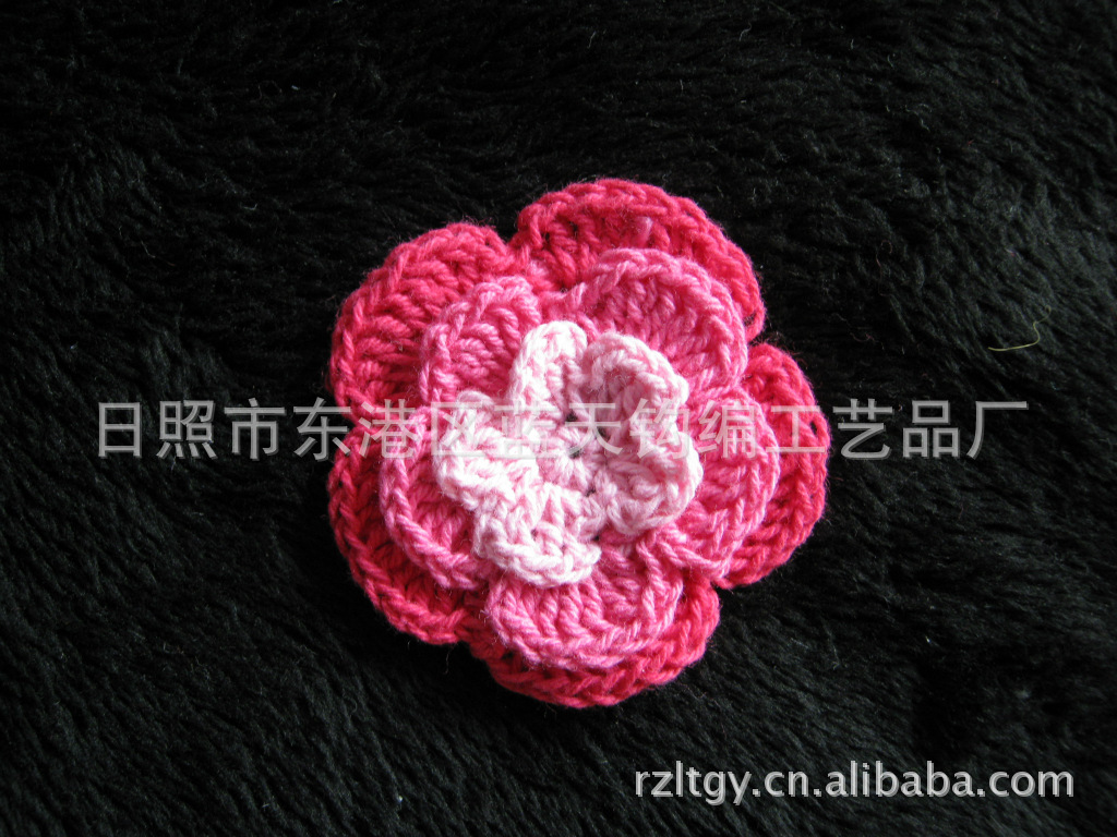 供应手钩花、手工毛线钩花、针织毛线花