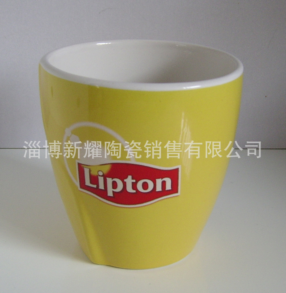 Zibo Lipton black tea ceramics Gift Cup Manufactor supply Thread relief ceramics Mug Lipton Ceramic Cup