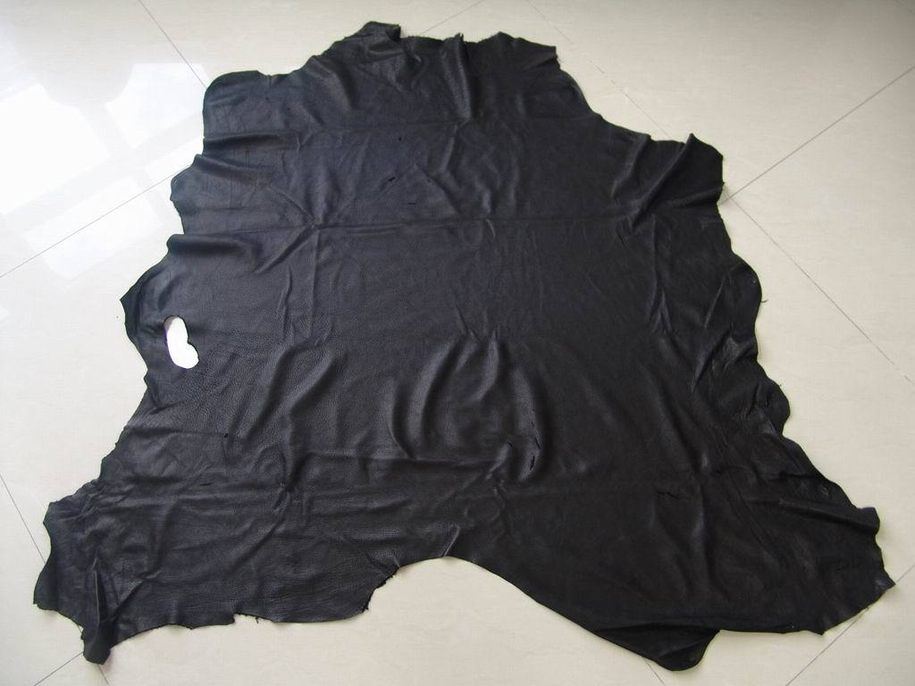 进口原材料 AB级黑色鹿皮 天然真皮皮料 不防水处理 劳保手套用皮