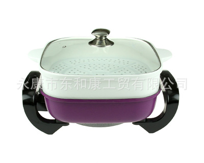 東和康 廠家供應韓式多功能方鍋 電熱鍋 雙管超高帶蒸籠  禮品鍋