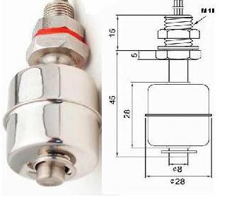 60MM长304不锈钢小型浮球液位开关 浮球开关  水位控制开关