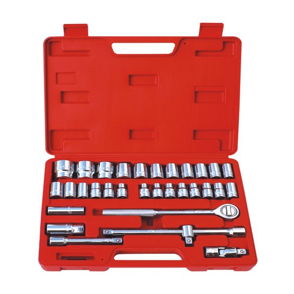 鹰之印 32件套筒棘轮扳手组套 汽车摩托车维修工具 随车五金工具