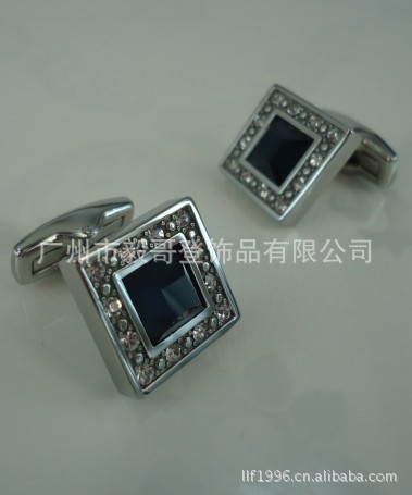 新款锆石袖扣，厂家直销袖扣，三色衬衫袖扣，AC6001-8不锈钢袖扣