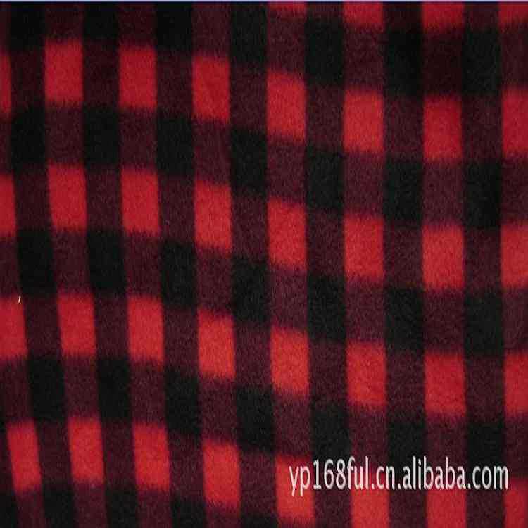 【燕鹏现货】绍兴针织毛绒面料〔印花格子双面绒〕服装/工艺面料