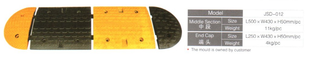 橡胶减速带 减速垄 减速条 减速板 50*43cm