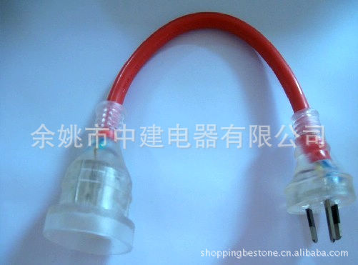 澳大利亚透明插头电源线 澳大利亚延长线 澳标SAA公母插电源线