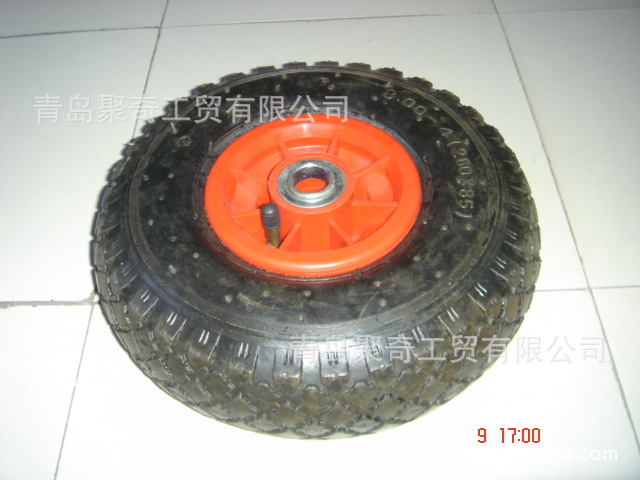 厂家批发3.00-4橡胶充气轮子 手推车轮子