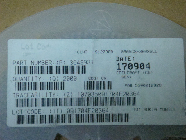 0805CS-360XGLC 36nH 2% 0.5A 线艺电感 原装现货小型兼容