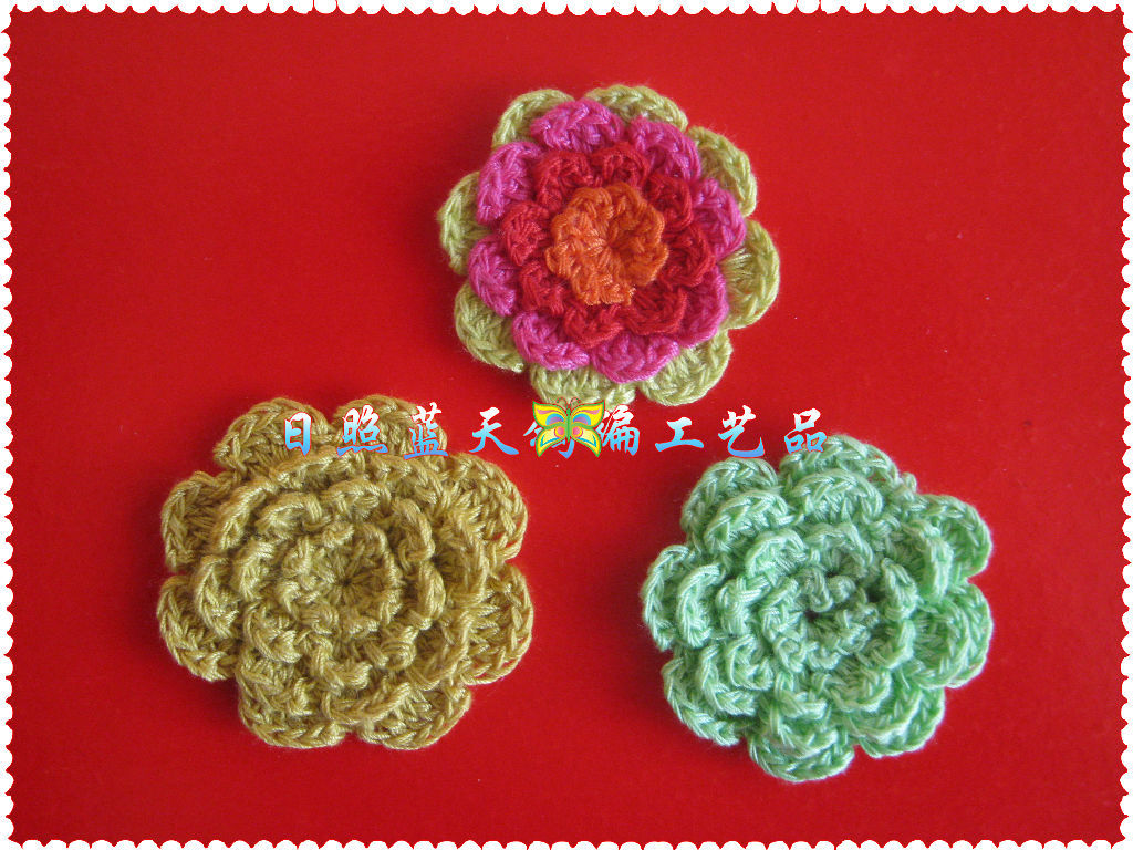 钩编花、手钩花、手钩钩编、手钩编织手工装饰创意时尚搭配