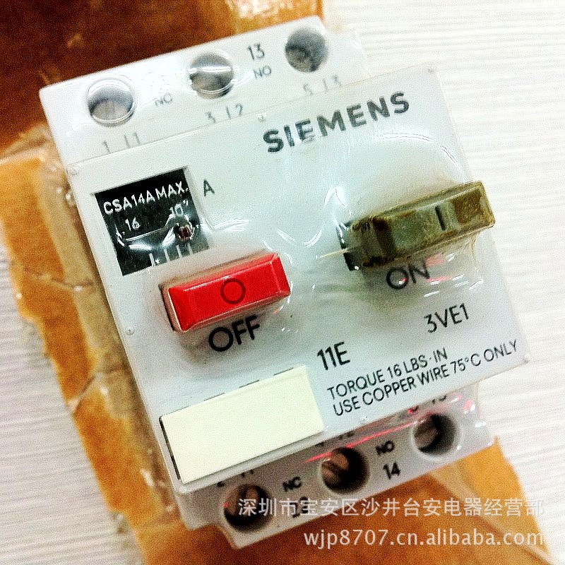 原装正品 德国西门子SIEMENS 马达断路器 3VE1015-2MU00 10-16A