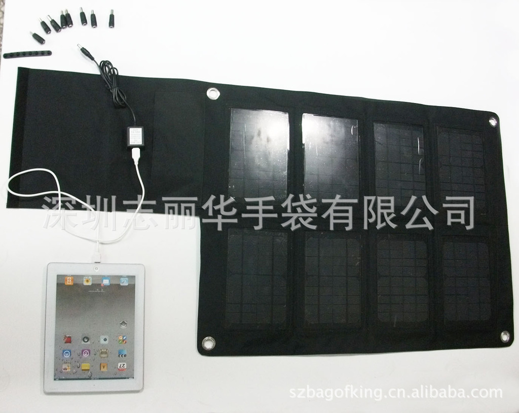 生产户外便携 太阳能充电包 折叠 27W 太阳能手提电脑充电工具包