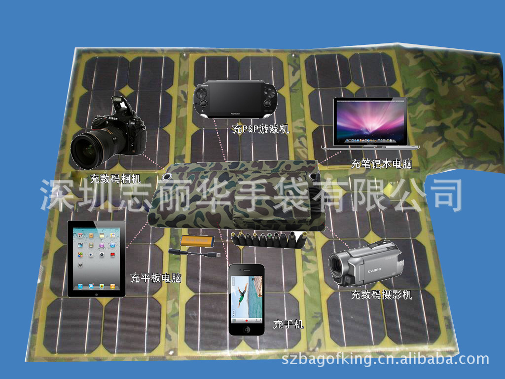 生产 太阳能充电包 /6折叠60W 太阳能 应急充电器 工具包