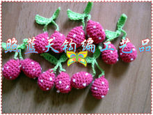 供应手钩花、草莓手工钩花，棉线钩花花边编织发饰时尚