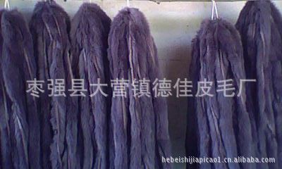 卡其色兔皮毛条