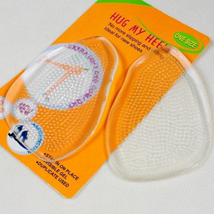 Factory Direct supply transparent silicone front palm pad insole half size pad high heel insole soft with adhesive
