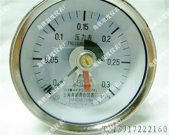 YT-D60 0-0.3MPA/上下限电接点压力表/上海青浦青合仪表厂