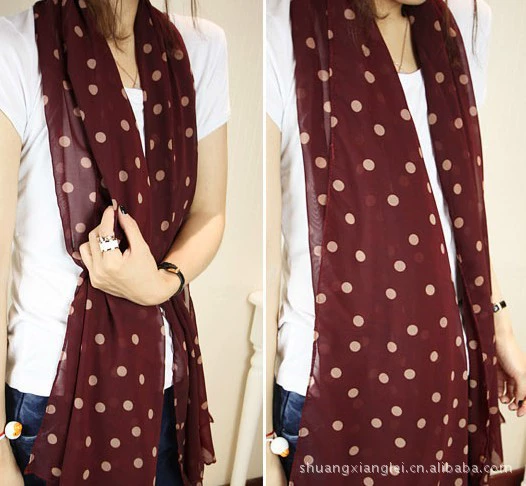 Shiffon scarf, extra-long cloak, Korean style