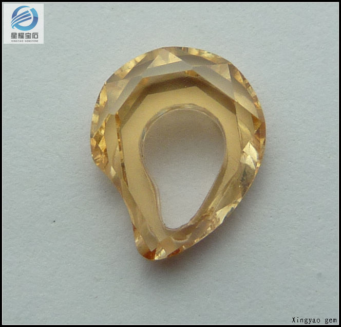 供应人造宝石 梨形打孔锆石 打孔锆石 可来样加工|ms