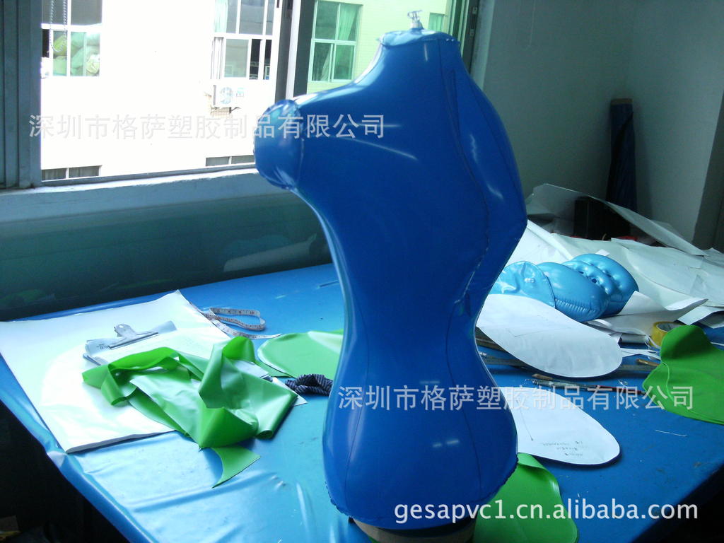 东莞大朗厂家供应充气半身模特 pvc充气服装模特 充气内衣模特