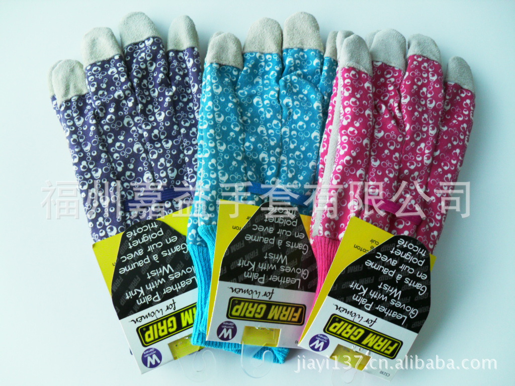 土黄牛二层皮花园罗口手套