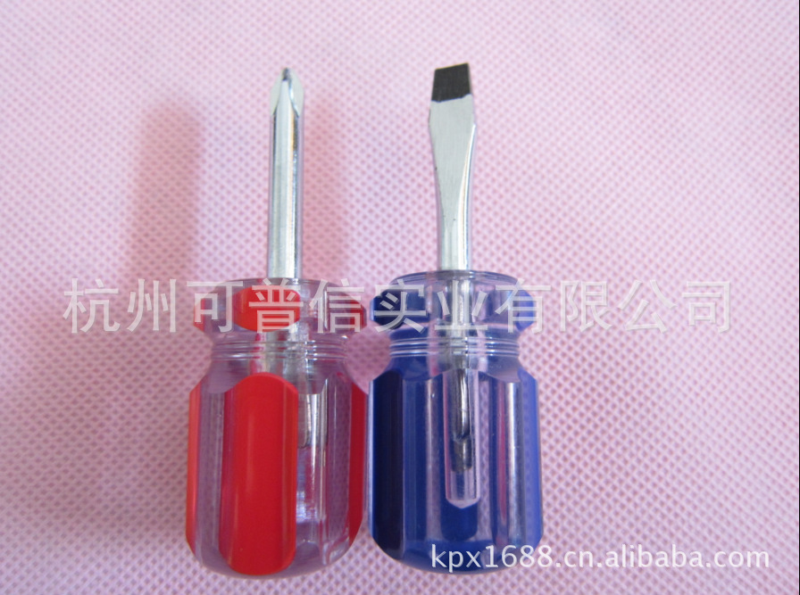 供应塑料透明柄螺丝刀/小萝卜头螺丝刀/手动螺丝刀 6*38mm