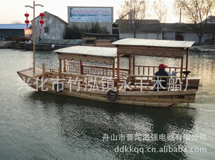 玻璃钢钓鱼船 木船 电动挂桨机