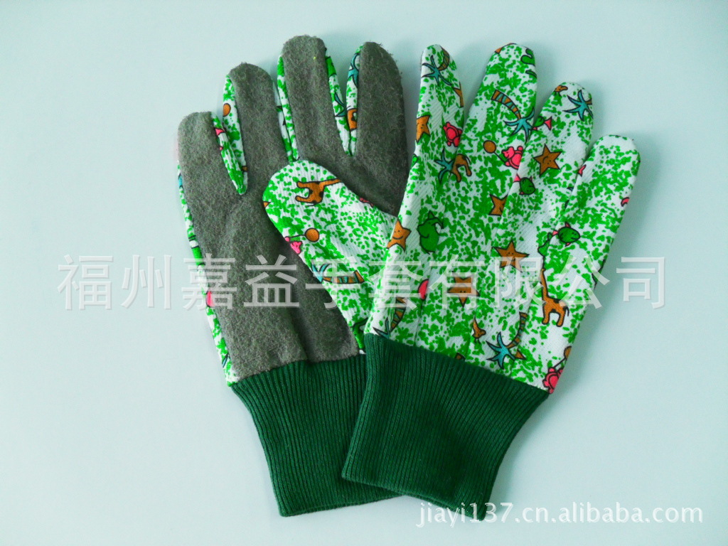 喷胶童装花园手套